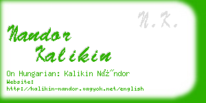nandor kalikin business card